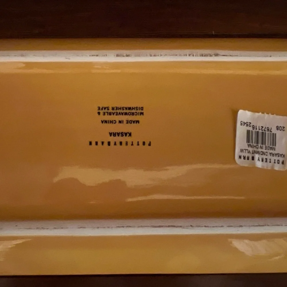 Pottery Barn Yellow &‎ Black Kasara Oval Platter Ceramic Tray